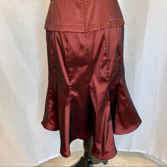 Tadashi Red metallic halter wrap ruffle dress Sz XS - Picture 7 of 13